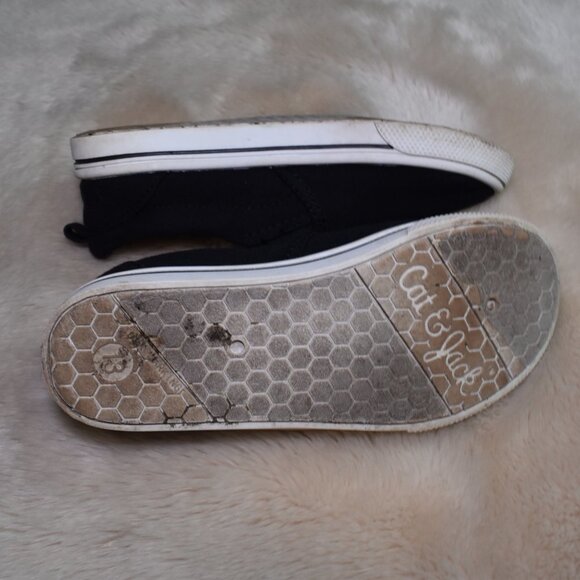Cat & Jack Black Slip on Slide on Canvas Casual Sneakers Size 13 - Picture 6 of 9